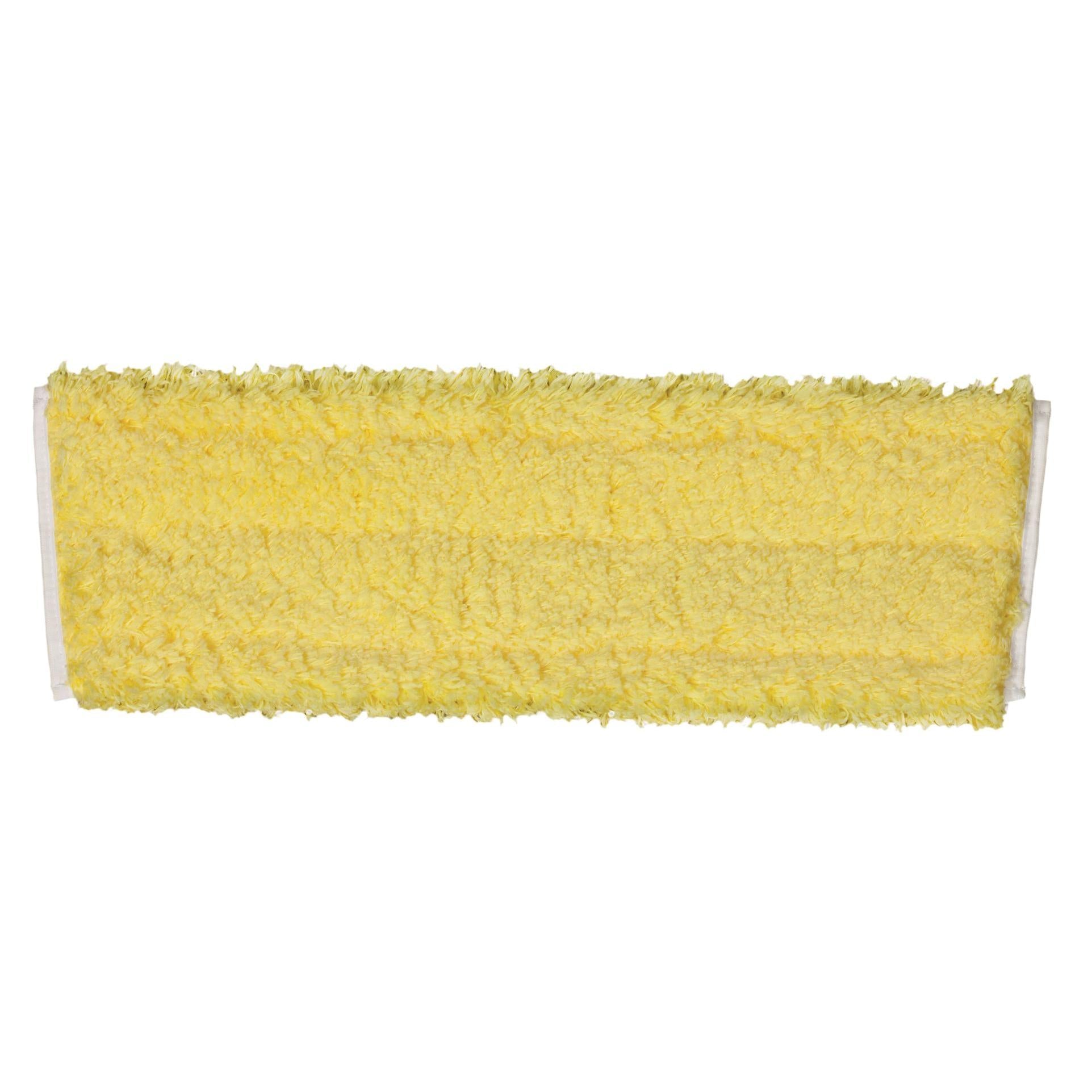 Der TASKI Jonmaster Hygiene MicroMop (40 cm) von Diversey Deutschland GmbH & Co. OHG ist ein rechteckiges gelbes Pad mit dicker Mikrofaser, ideal für den hygienischen Gebrauch, auf weißem Hintergrund dargestellt und für Jonmaster-Systeme konzipiert.