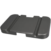 The 110-150L trash bag lid from Diversey Deutschland GmbH & Co. OHG is a rectangular, dark gray plastic lid with a notch and indented lines, designed to fit 110-150L trash bags. Package: 1 piece.