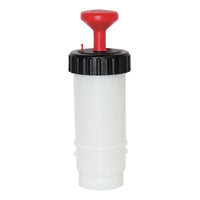 The TASKI VersaPlus 2.0 0.6 L red bottle from Diversey Germany is a practical pump bottle (600 ml) with a black screw-on cap and a red handle—ideal for professional cleaning, with a red button on the cap for easy use.