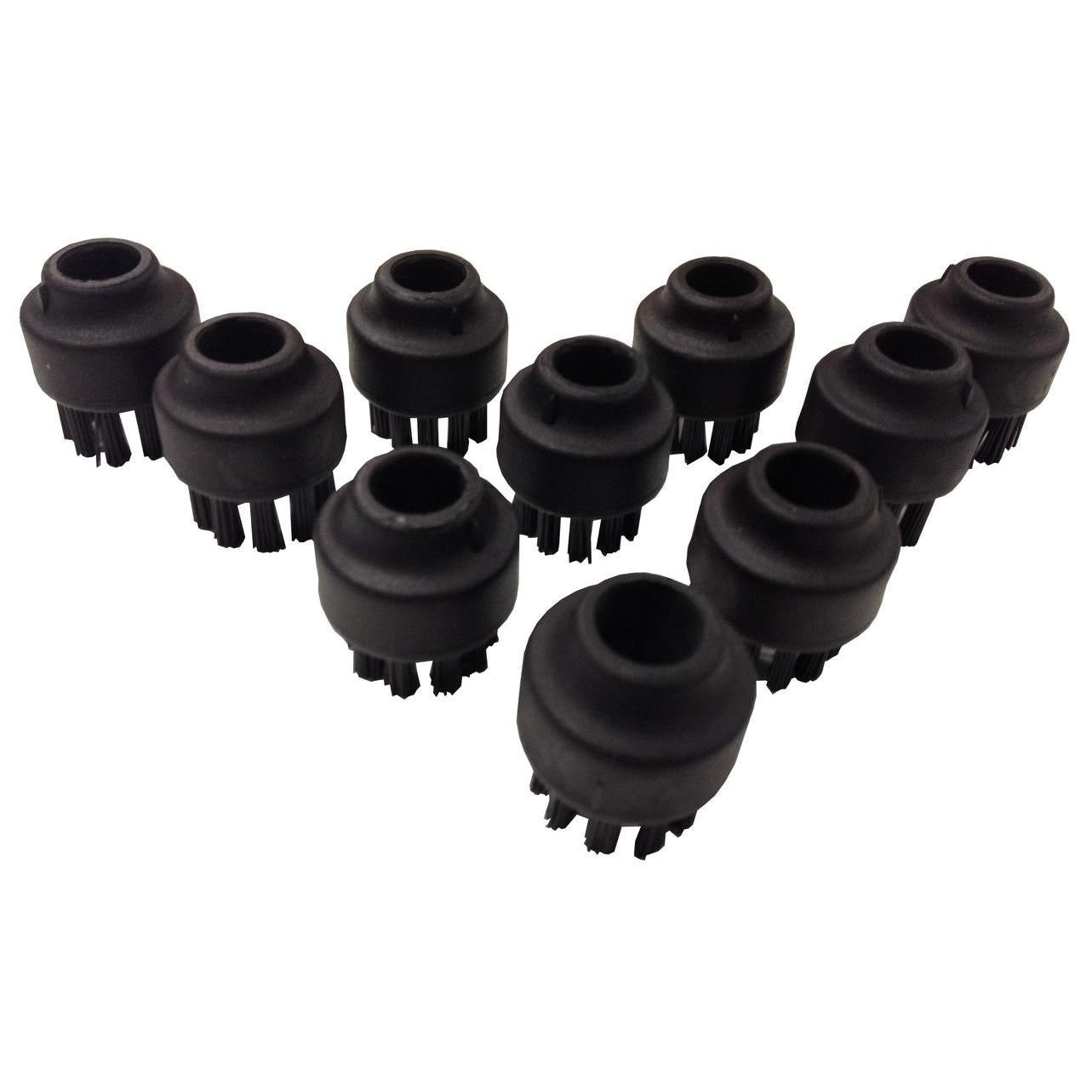 10er-Pack schwarze Nylonbürsten (SO4) von Diversey Deutschland GmbH & Co. OHG, mit V-förmigen Borsten-kompatibel mit TASKI SO4 für effektive Reinigungsaufgaben.