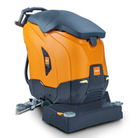 The TASKI ULTIMAXX 1900 RB55 Performance BMS 13A EBU from Diversey Germany, an orange-and-black wheel-driven scrubber-dryer with a 42L tank and a 55cm twin-roller—ideal for professional floor cleaning.