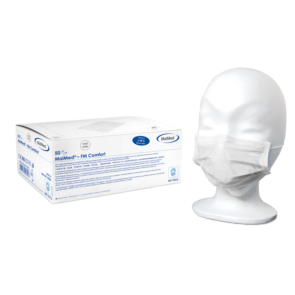 Mascarilla quirúrgica MaiMed-FM Comfort, no estéril, 3 capas, 50 unidades/caja