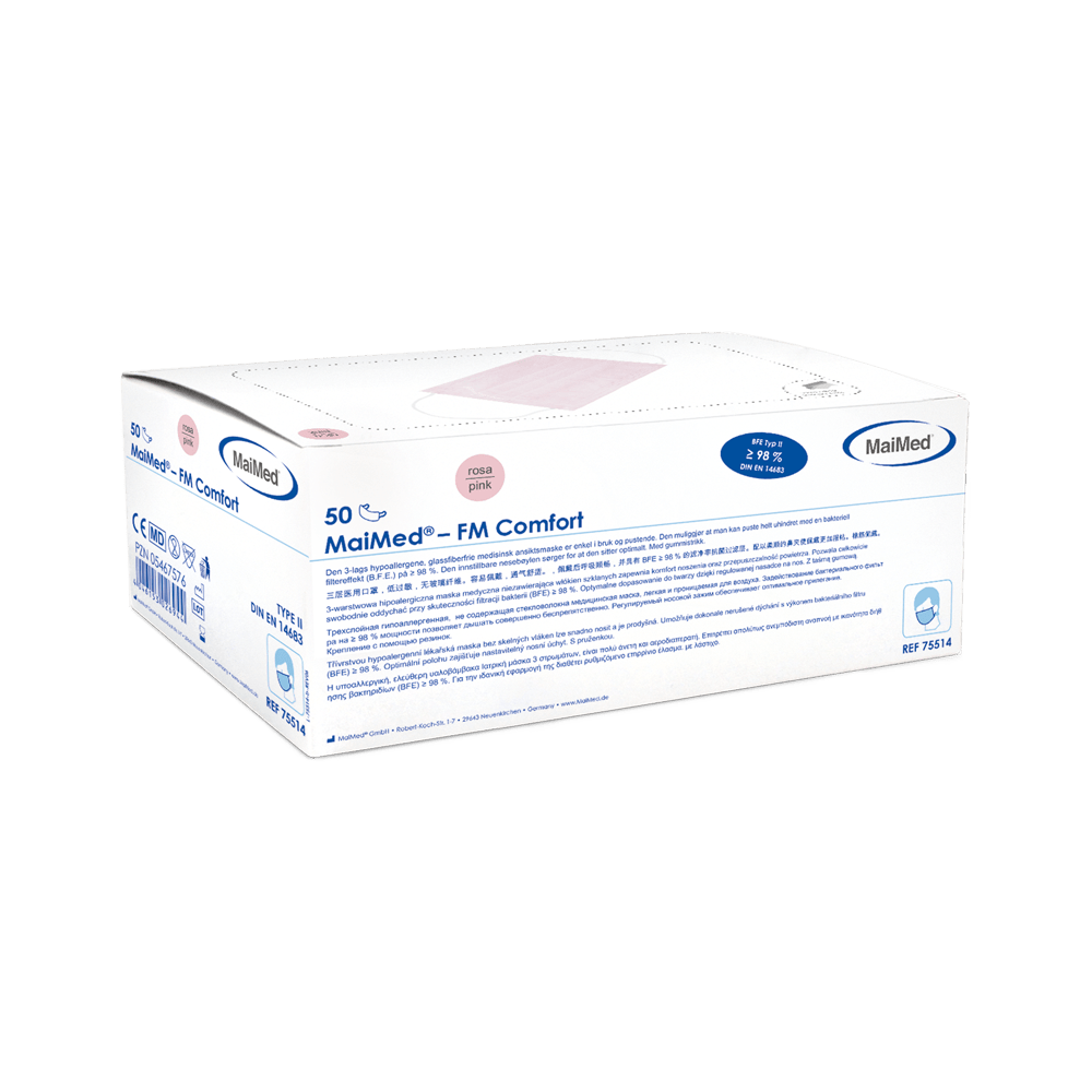 Mascarilla quirúrgica MaiMed-FM Comfort, no estéril, 3 capas, 50 unidades/caja