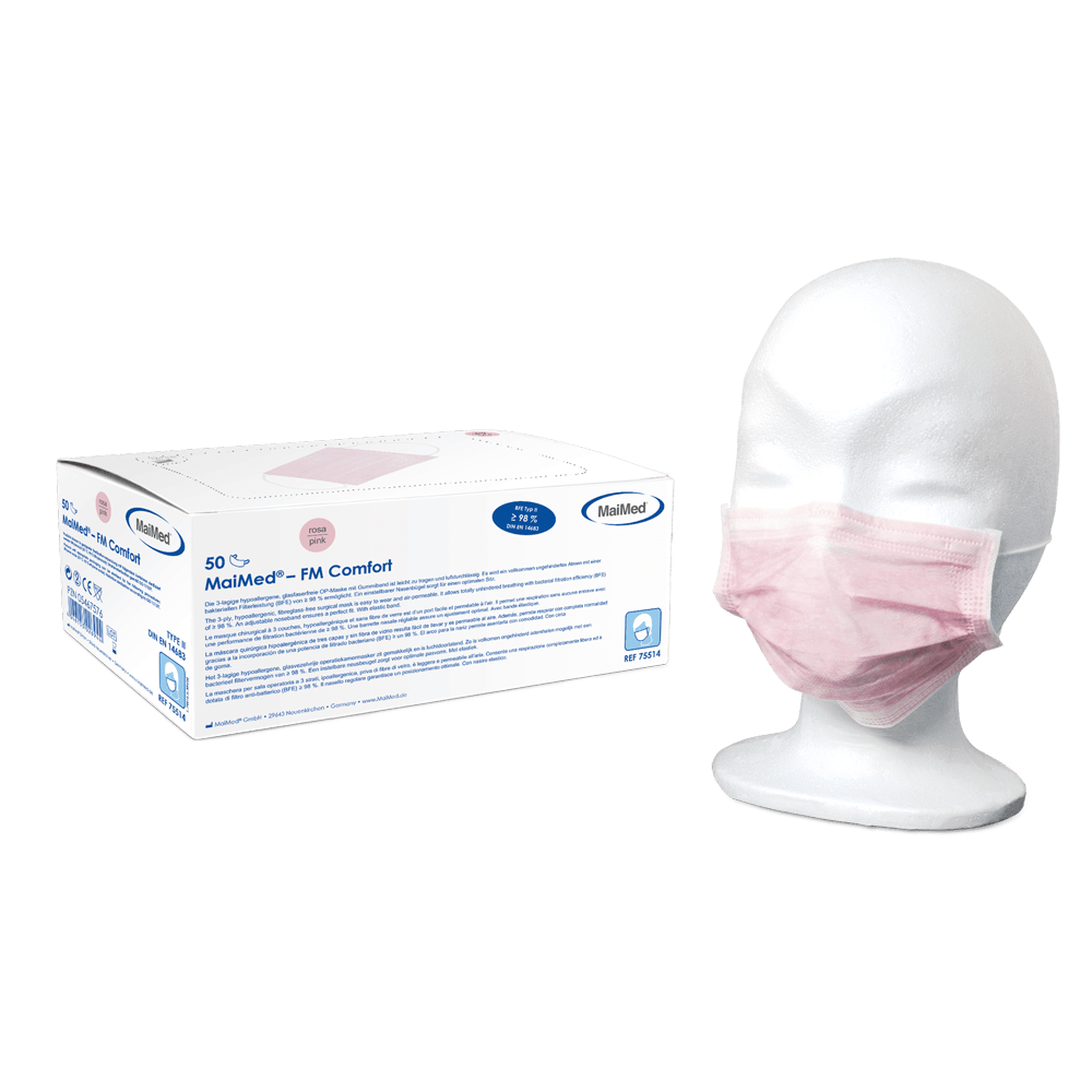 Mascarilla quirúrgica MaiMed-FM Comfort, no estéril, 3 capas, 50 unidades/caja