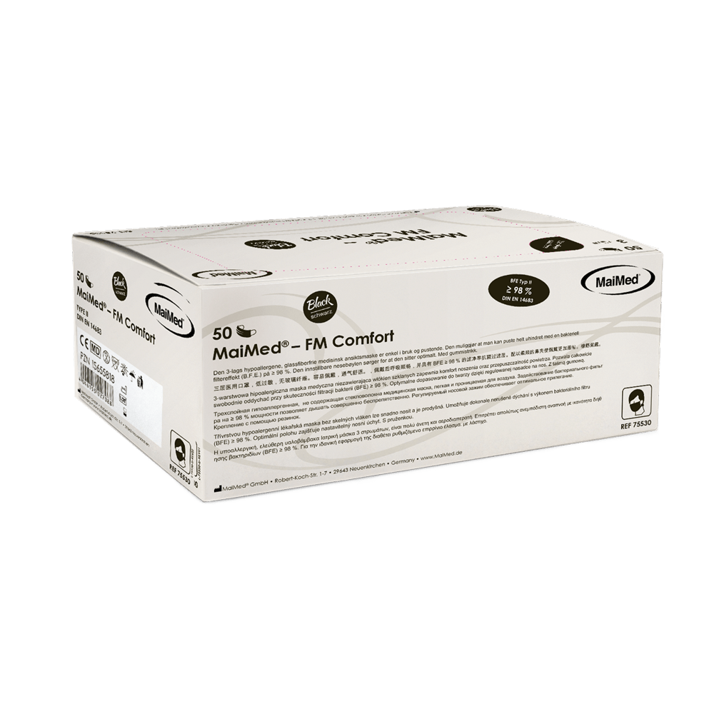 Mascarilla quirúrgica MaiMed-FM Comfort, no estéril, 3 capas, 50 unidades/caja