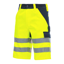 NITRAS MOTION TEX VIZ, high-visibility work trousers, short