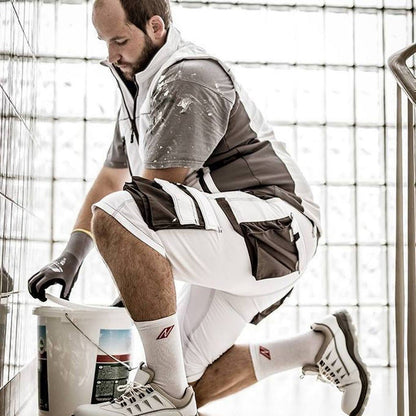 NITRAS MOTION TEX PLUS, pantalón de trabajo, corto, blanco / gris