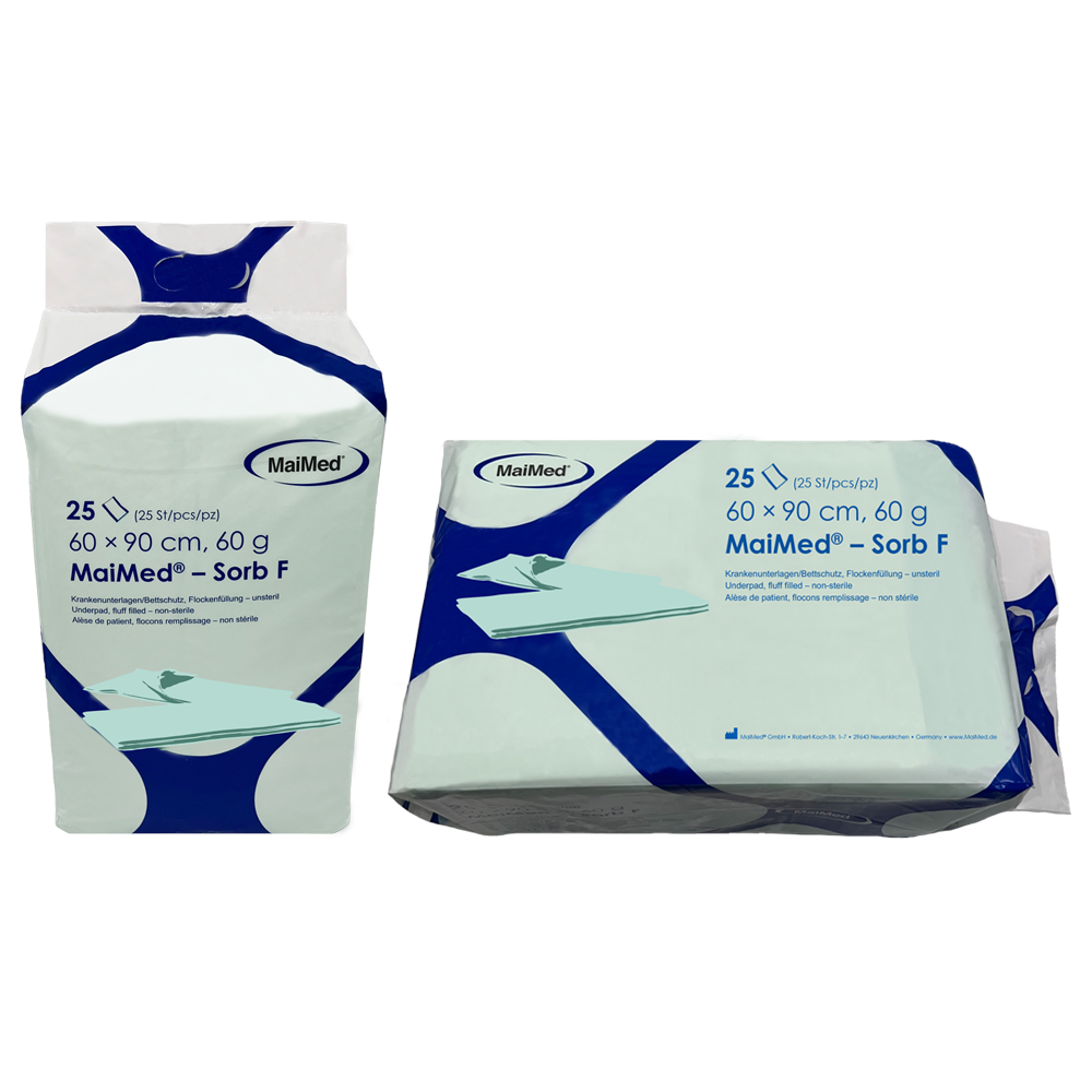 MaiMed-Sorb F historias clínicas en copos de celulosa no estériles, 60x90cm, 60g, 4x25 piezas/caja | Caja (100 piezas)