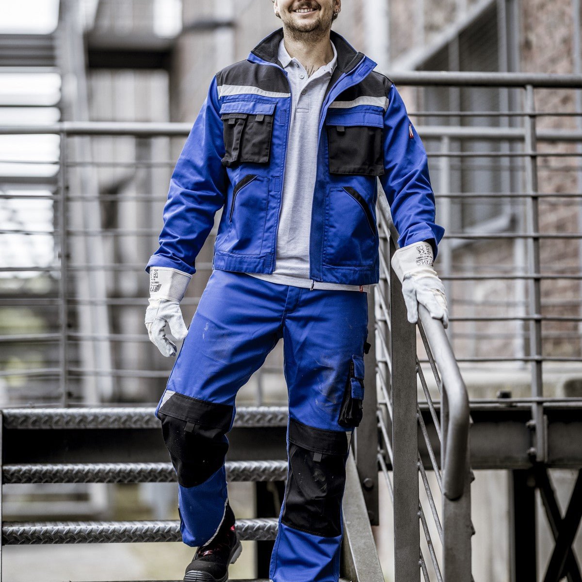 NITRAS MOTION TEX PLUS, pantalón de trabajo, largo, azul real / negro