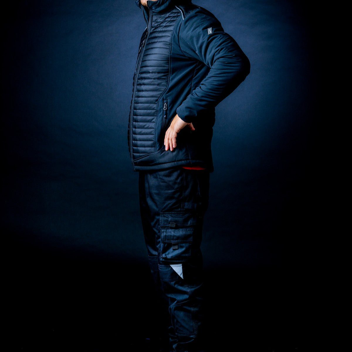 NITRAS MOTION TEX PLUS, chaqueta softshell acolchada, negro