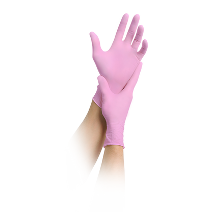MaiMed-solution 100 guante rosa no esterilizado, sin polvo y sin látex, azul, 100 unidades/caja