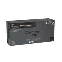 Guante de nitrilo MaiMed-Diamond Grip negro, no estéril, sin látex pf