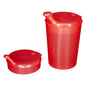 Juego de vasos para sorber NITRAS, polipropileno, rojo, 3 piezas, 1 vaso de capacidad 250 ml, 1 abertura de tapa 12x10 mm, 1 abertura de tapa 4x4 mm, caja de 50 juegos | Caja (1 paquete)
