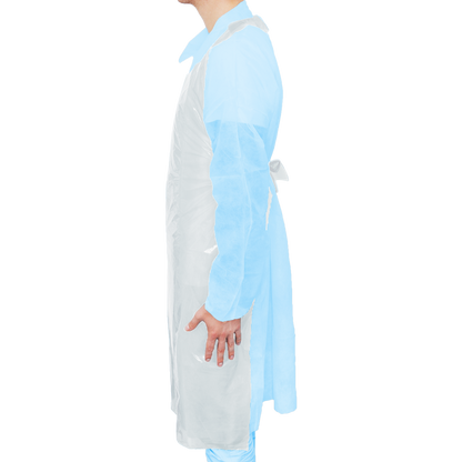 MaiMed-Apron Light PE, forkle laget av PE 75x120cm hvit, 100 stk/pakning, blokkert, glatt overflate | Pakke (100 stk)