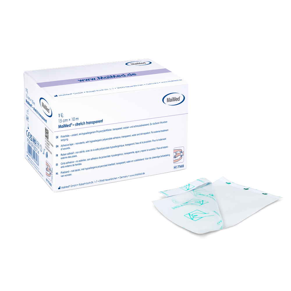 Apósito rápido transparente MaiMed-stretch para heridas, 1 unidad/caja