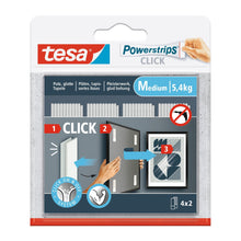 tesa Powerstrips Click Velcro Adhesive Pads, White, 4 x 2 m