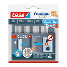 tesa Powerstrips Click Velcro Adhesive Pads, White, 8-Pack