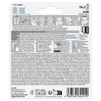 tesa Powerstrips Click Velcro Adhesive Pads, White, 8-Pack