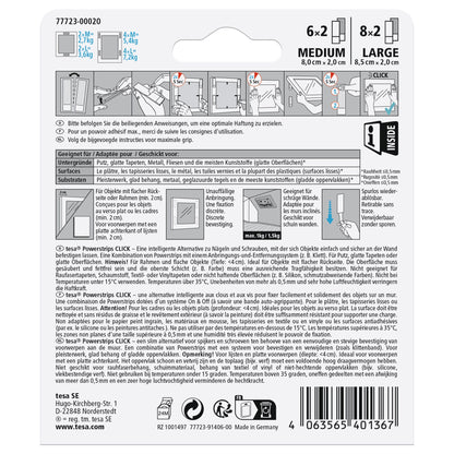 tesa Powerstrips CLICK Multi, 6 pares M + 8 pares L, blanco