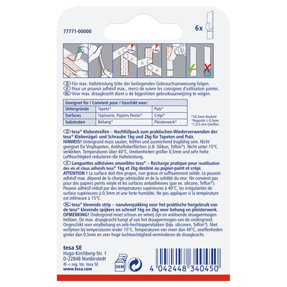 tesa Adhesive Tape for Wallpaper and Plaster, White, up to 1 kg