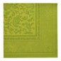 Die PAPSTAR GmbH 50 Servietten "ROYAL Collection" 1/4-Falz 40 x 40 cm in grün zeigen ein elegantes Paisley- und Blumen-Webmuster mit einer dekorativen Bordüre - perfekte grüne Servietten für jeden Anlass.