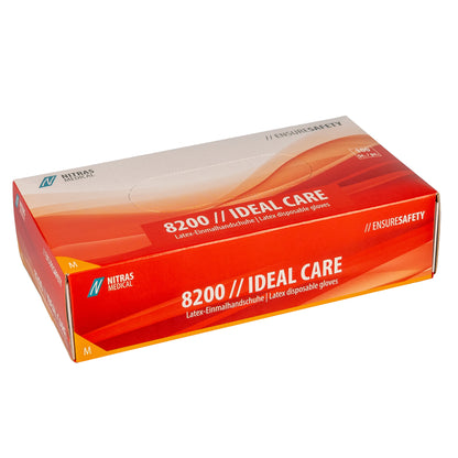 NITRAS IDEAL CARE, guantes desechables de látex, color natural