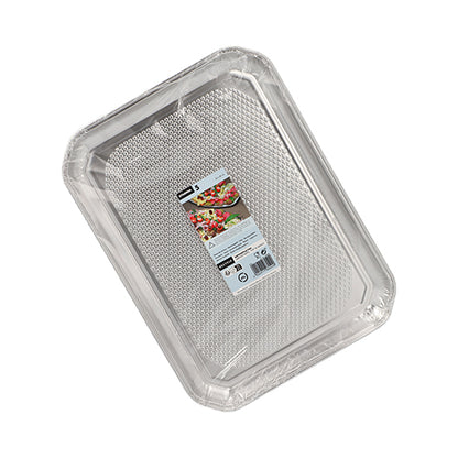 Starpak 5 serveringsfat, aluminium rektangulær 35 cm x 26 cm, er rektangulære engangsskåler av aluminium, hygienisk pakket i krympefolie med en sentrert matetikett, perfekt for profesjonell serveringsbransje. (5 stykker).