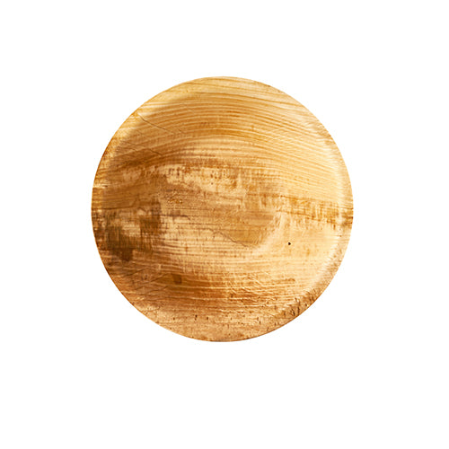 Die PAPSTAR 25 Schalen, Palmblatt „pure“ rund von PAPSTAR GmbH zeigen sichtbare Maserung, glatte Oberfläche und sind vor weißem Hintergrund fotografiert – perfekt für nachhaltige Events und umweltfreundliche Einweg-Lösungen.