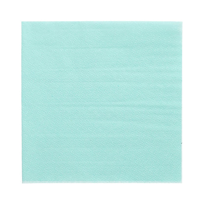 A single, square, light blue PAPSTAR 1-ply napkin (33 x 33 cm) from PAPSTAR GmbH is depicted on a white background; it features a subtle texture without visible patterns or designs.