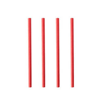 Four red ones PAPSTAR Paper cocktail straws (Ø 7 mm, 15 cm) from PAPSTAR GmbH are displayed side by side—ideal as stylish, eco-friendly cocktail straws (200 per can).