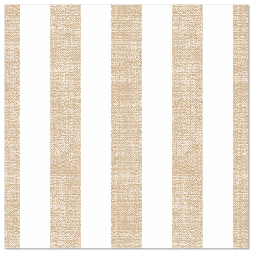 Die PAPSTAR 50 Servietten "ROYAL Collection" 1/4-Falz (40x40 cm) der PAPSTAR GmbH mit ihrem quadratischen Muster aus abwechselnd sand-beigen und weißen Streifen verleihen jedem gedeckten Tisch eine elegante und edle Note.