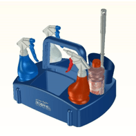 La bandeja de limpieza y transporte DR.SCHNELL iTray para 4 dispositivos de pulverización de DR.SCHNELL GmbH & Co. KGaA ofrece espacio para varias botellas de spray, productos de limpieza y accesorios, perfectamente organizado para usos profesionales.