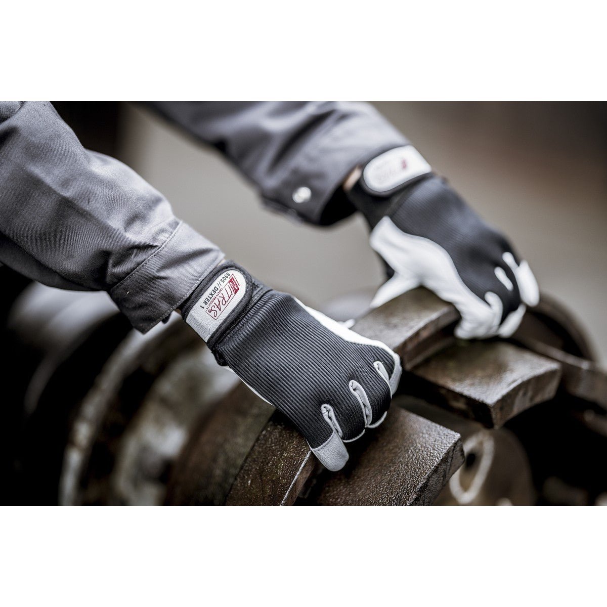 NITRAS DEXTER 1, guantes de mecánico, gris / negro