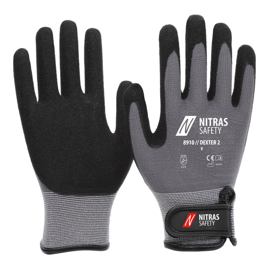 NITRAS DEXTER 2, guantes de mecánico, gris / negro