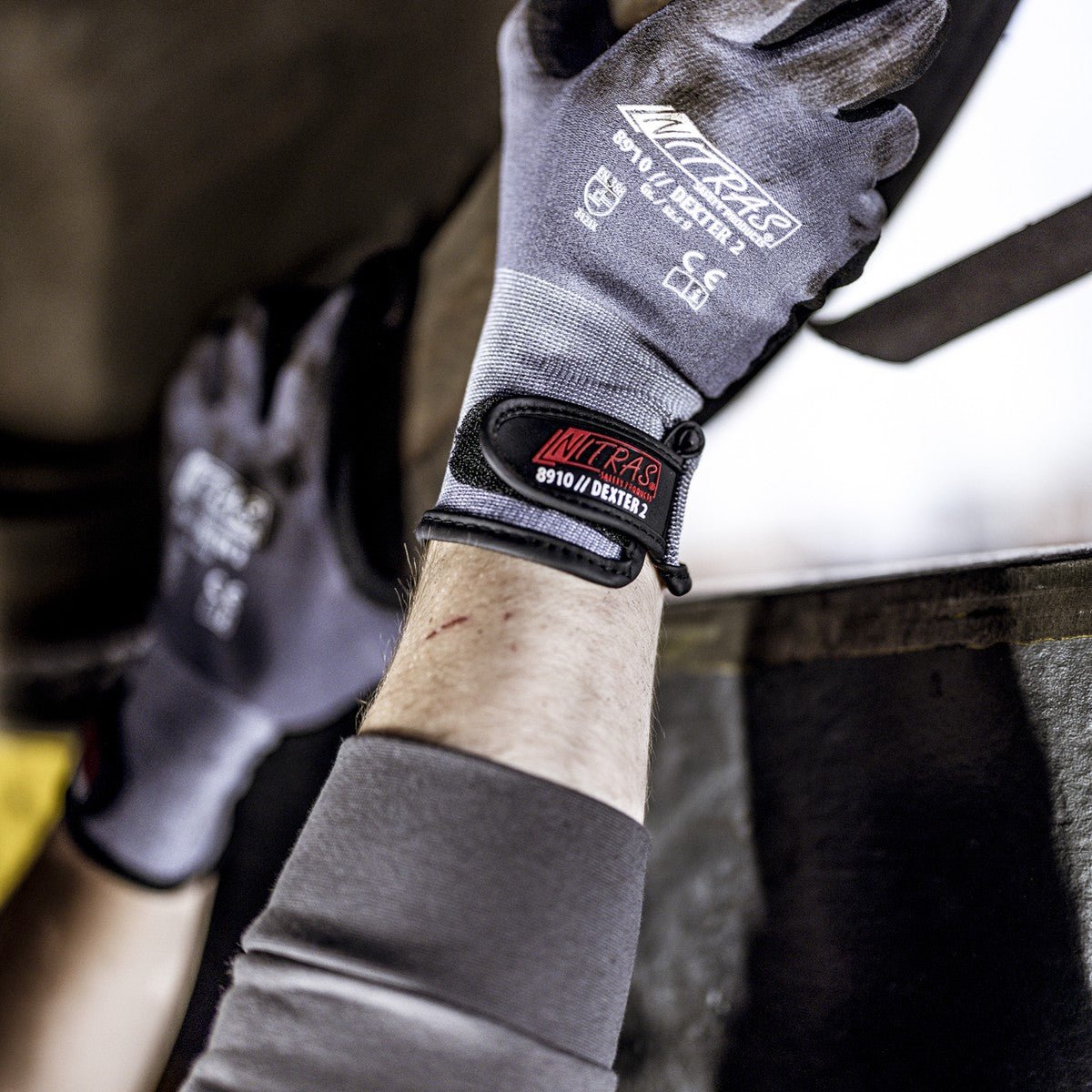 NITRAS DEXTER 2, guantes de mecánico, gris / negro