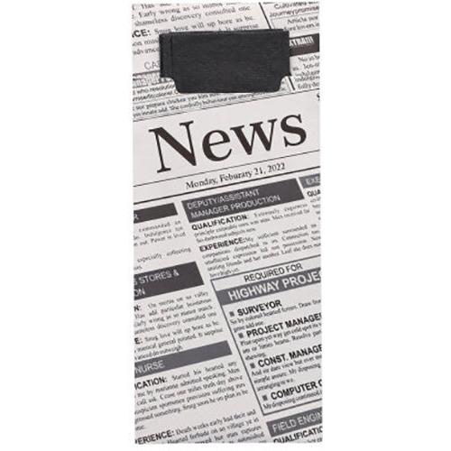 Junto a un periódico doblado con fecha lunes, 21 de febrero de 2022, con ofertas de empleo y anuncios clasificados, hay 520 bolsas de cubiertos (20 x 8,5 cm) de la PAPSTAR GmbH con servilletas de 2 capas a juego en formato 33 x 33 cm.