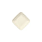 The PAPSTAR finger food plate square made of sugarcane "pure", 6.5 cm, white (12 pieces), is placed diagonally on a white background - a sustainable choice for disposable tableware or as a finger food plate.