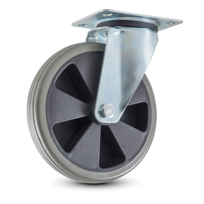 Numatiske PU svingbare hjul, 200 mm, grå | Pakke (1 stk)