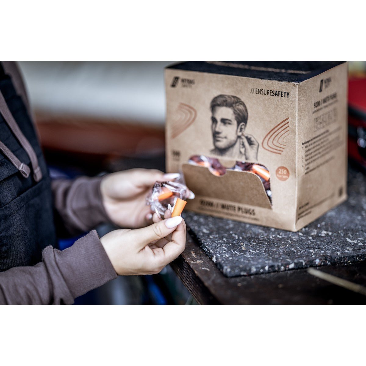 NITRAS MUTE PLUGS, tapones para los oídos, naranja, EN 352-2, 250 par/caja PU | Paquete (1 pieza)