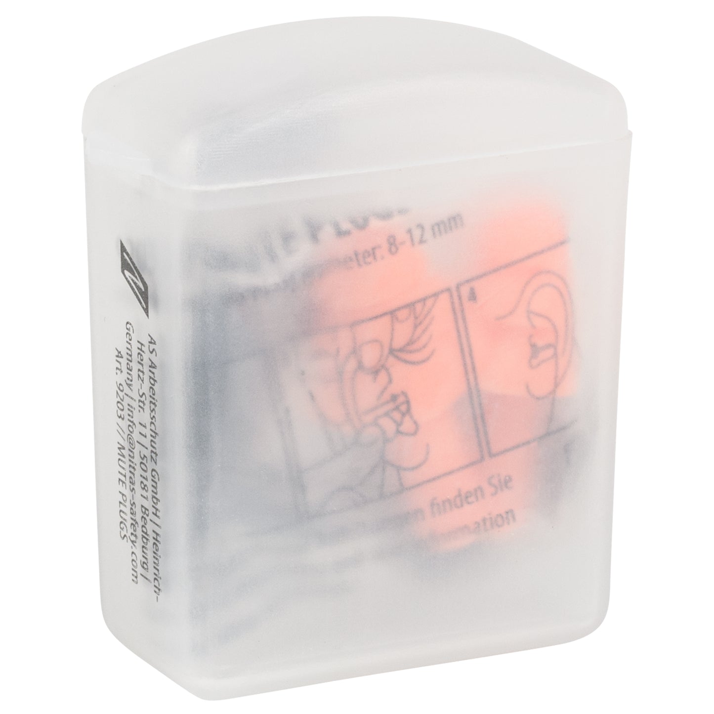 NITRAS MUTE PLUGS, tapones de protección auditiva, naranja / negro, plástico EN 352-2 | Paquete (48 piezas)