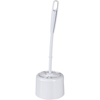 The Abena Re-Seller GmbH WC set (White/White) in a box of 12 with a long-handled white toilet brush and matching holder is ideal for any bathroom.