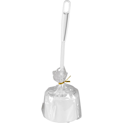 The Abena Re-Seller GmbH WC set in White/White (box with 12 packs) - practical toilet brushes with long handle, hygienically packed, ideal for any bathroom.