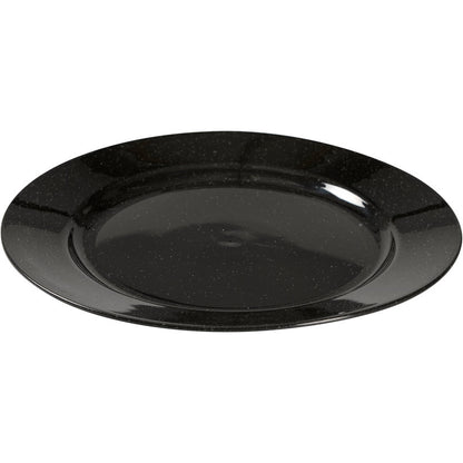 Abena Re-Seller GmbH Mehrwegstaller, svart kjennetegnes av en glanset, svart flekket overflate og et rundt design - et miljøvennlig alternativ for stilfull servering, vist på hvit bakgrunn.