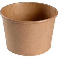 The Abena Re-Seller GmbH Bowl, 500 ml, ø 11.5 cm, Kraft/PE, Brown is a brown food packaging bowl (pack of 50) shown empty against a white background.