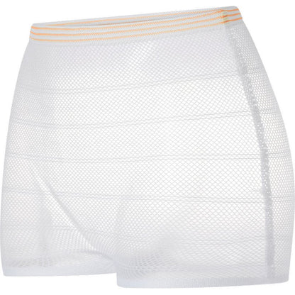 The fixing pants, ABENA Fix, Net by Abena Re-Seller GmbH are white mesh disposable underwear with an elastic waistband. These semi-transparent disposable pants are perfect for use with ABENA Fix incontinence products.