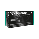 Ampri -stil latex svart latexhandskar, svart