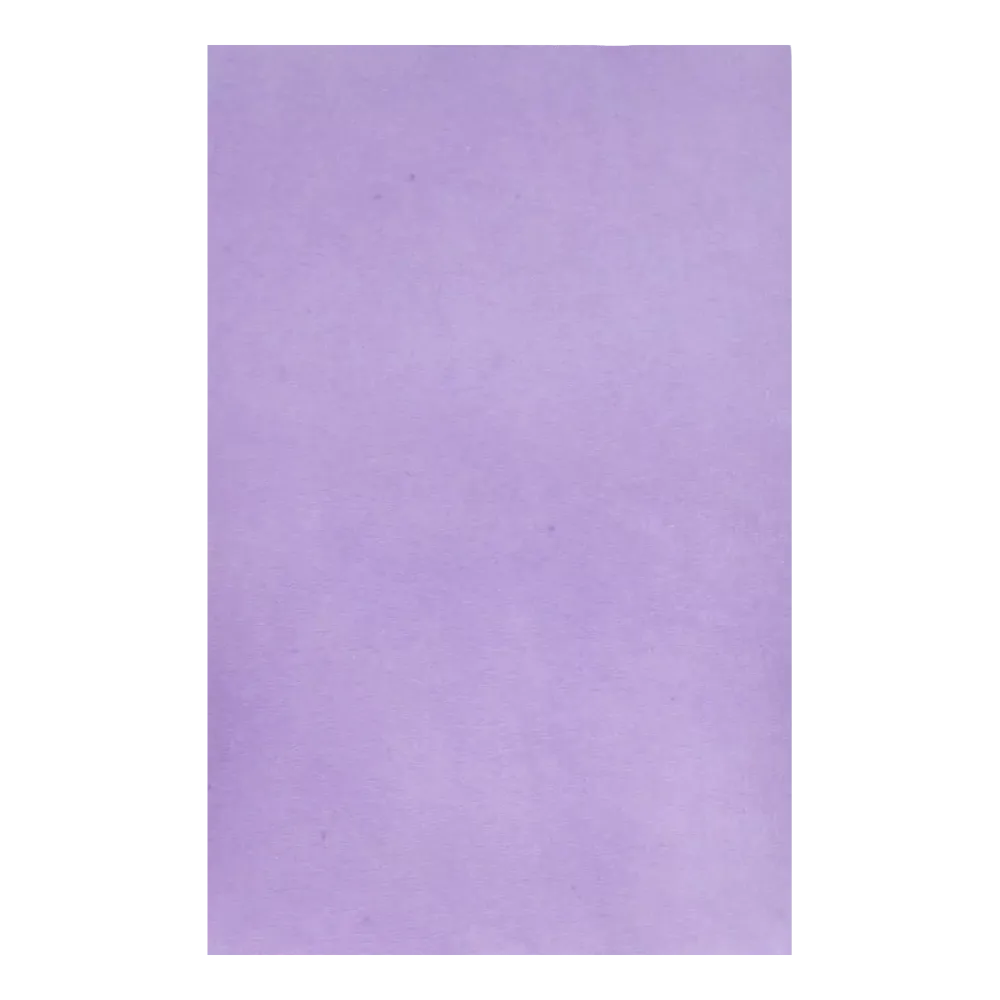 A simple sheet of AMPri Dental crepe cover tray filter paper in purple with a smooth texture reminiscent of high-quality paper. This product from AMPri Handelsgesellschaft mbH features a uniform and flawless purple tone, enhanced by its neutral background, emphasizing its simplicity.
