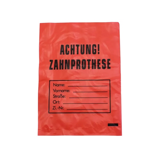 Ampri ldpe denture bag red 17 x 24 cm | Cardboard (1 packs)