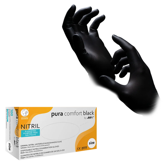 AMPri Puracomfort BLACK Nitrilhandschuhe, schwarz | Box (100 Stück)