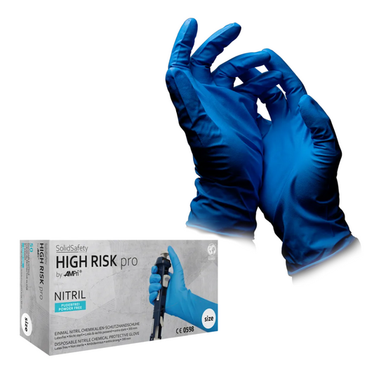 AMPRI SolidSafety High Risk Pro Nitril Chemical Protection Gloves Typ A